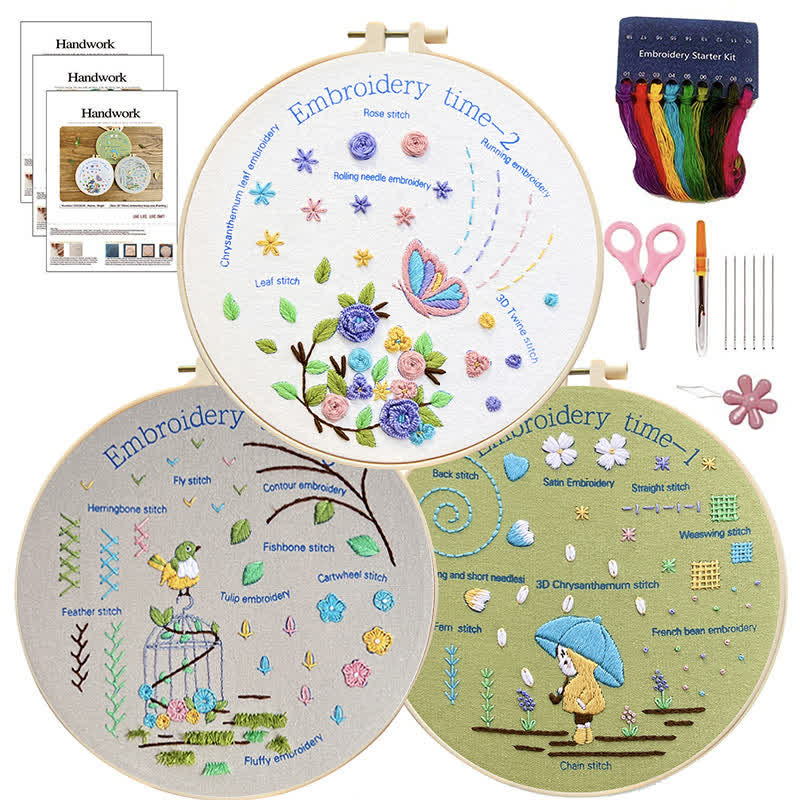 1Pack Embroidery Starter Kit For Adults