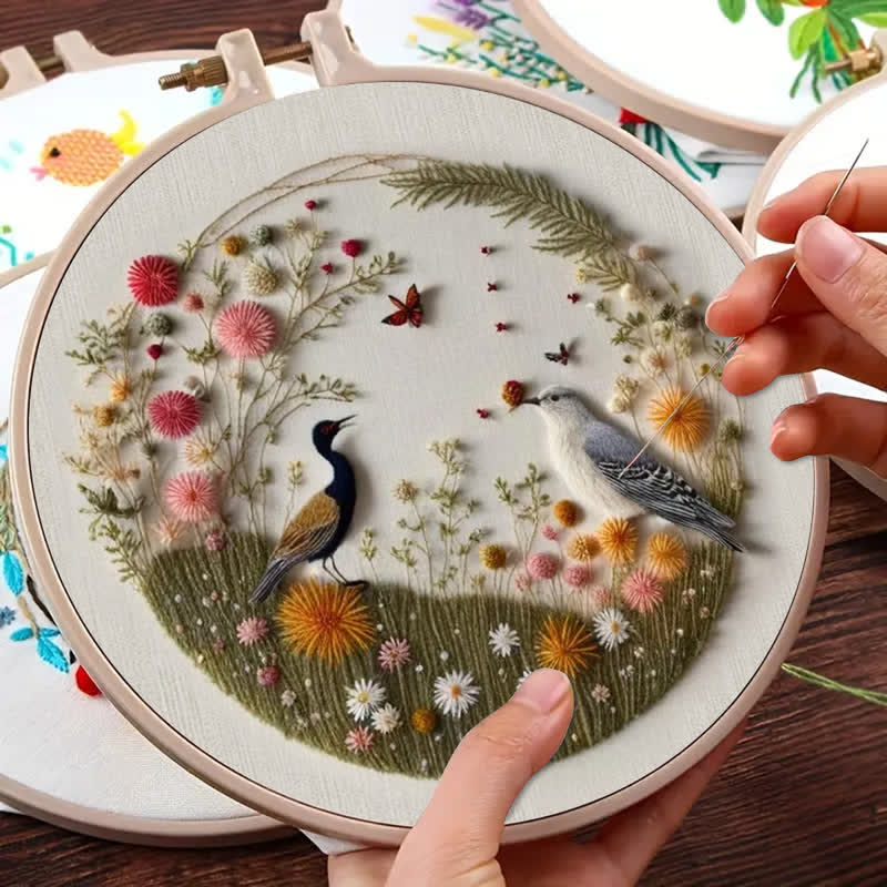 Rubbyoo Embroidery Kit - Peacock And Bird Art Deco Handmade