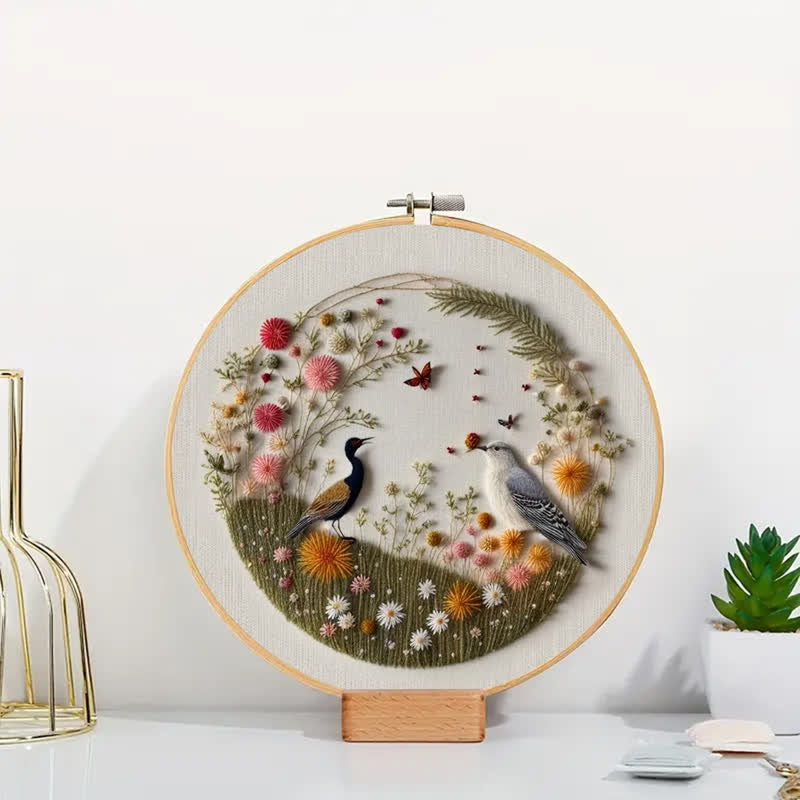 Rubbyoo Embroidery Kit - Peacock And Bird Art Deco Handmade
