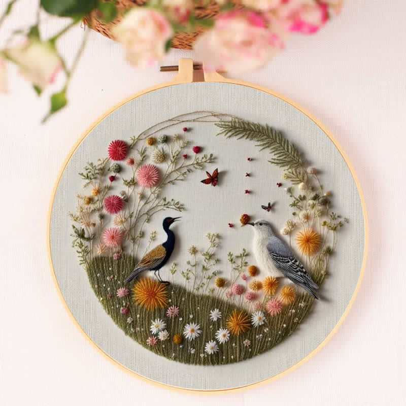 Rubbyoo Embroidery Kit - Peacock And Bird Art Deco Handmade