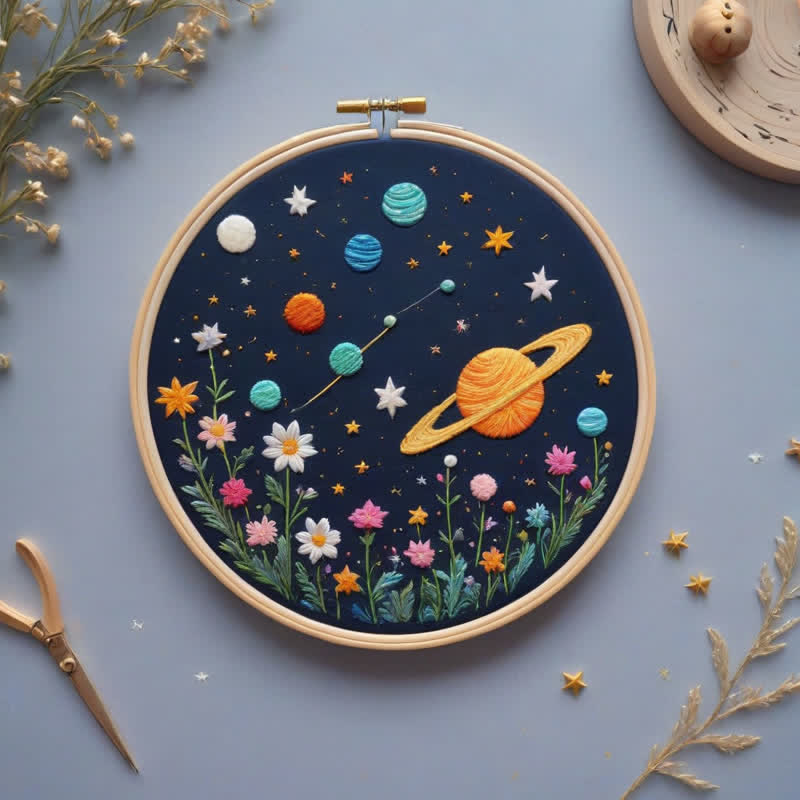 Rubbyoo Embroidery Kit - Planets and Stars