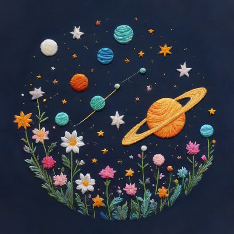 Rubbyoo Embroidery Kit - Planets and Stars