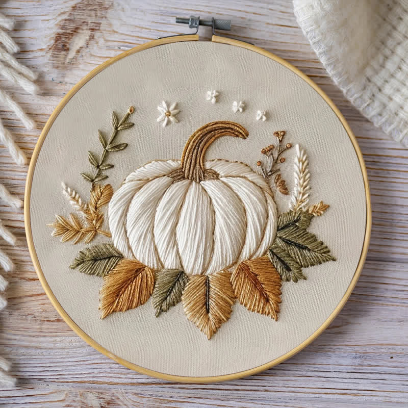 Rubbyoo Embroidery Kit - White Pumpkin