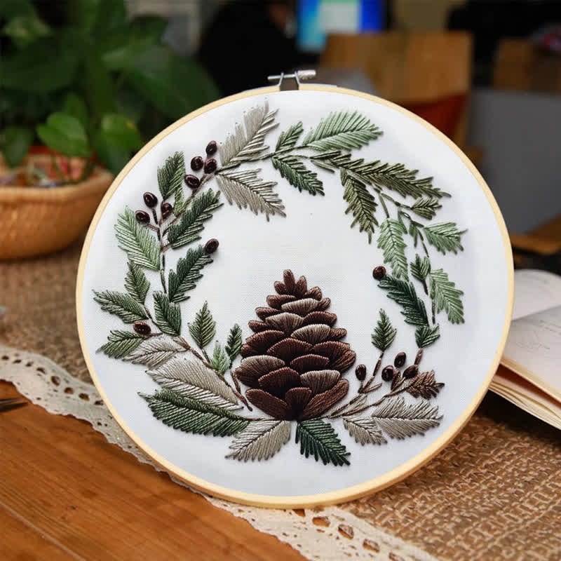 Rubbyoo Embroidery Kit - Pinecone