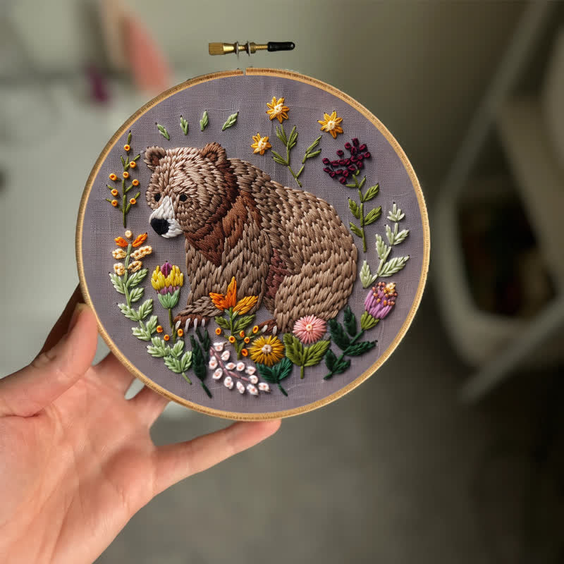 Rubbyoo Embroidery Kit - Woodland Bear