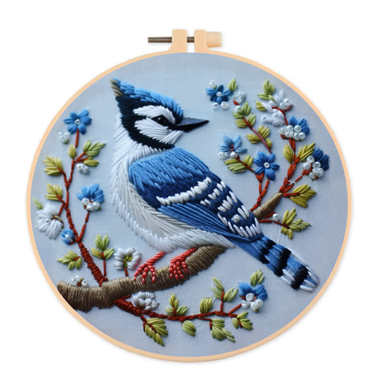 Rubbyoo Embroidery Kit - Winter Bluejay