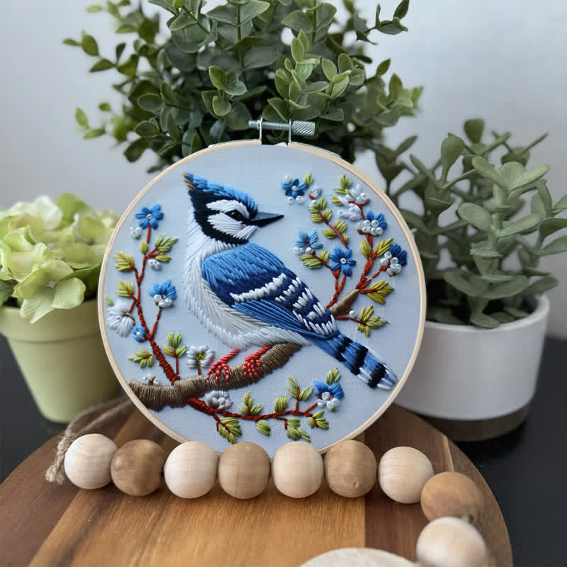 Rubbyoo Embroidery Kit - Winter Bluejay