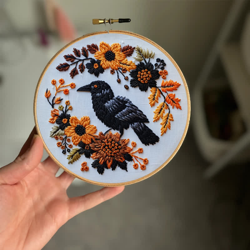 Rubbyoo Embroidery Kit - Raven