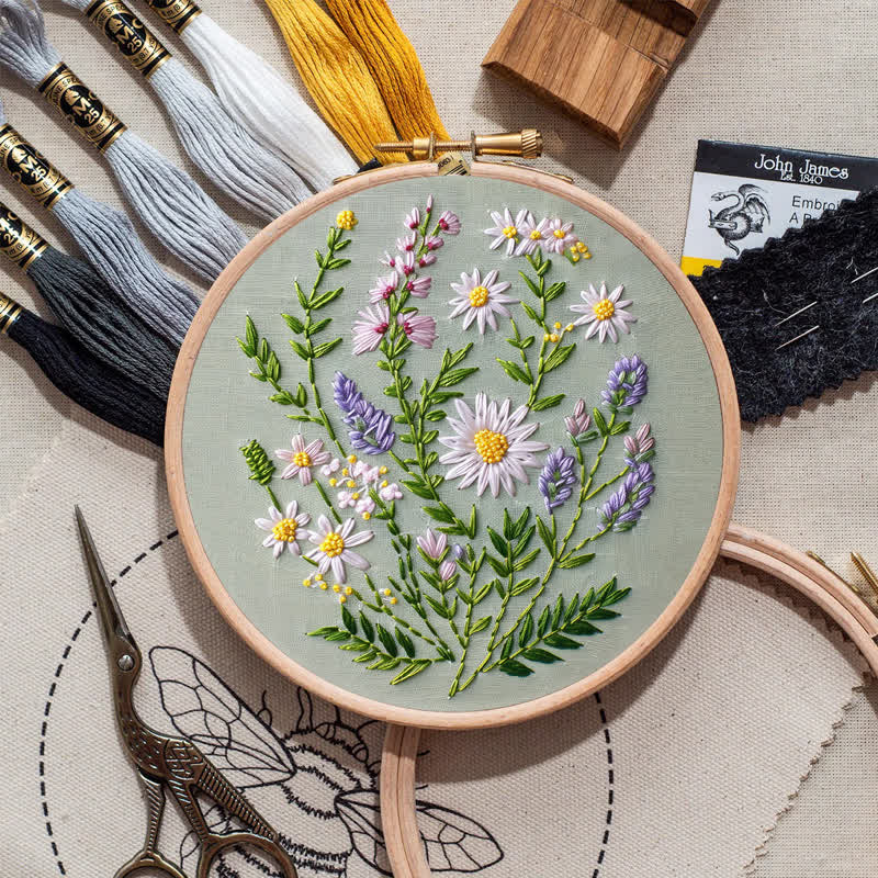 Rubbyoo Embroidery Kit - Wildflower Bouquet