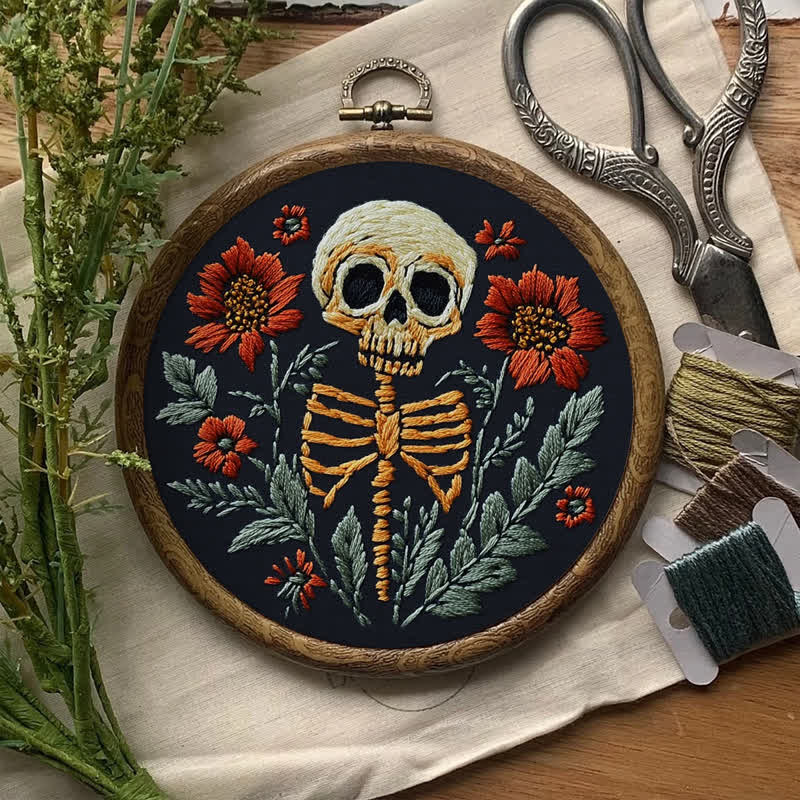 Rubbyoo Embroidery Kit - Skull