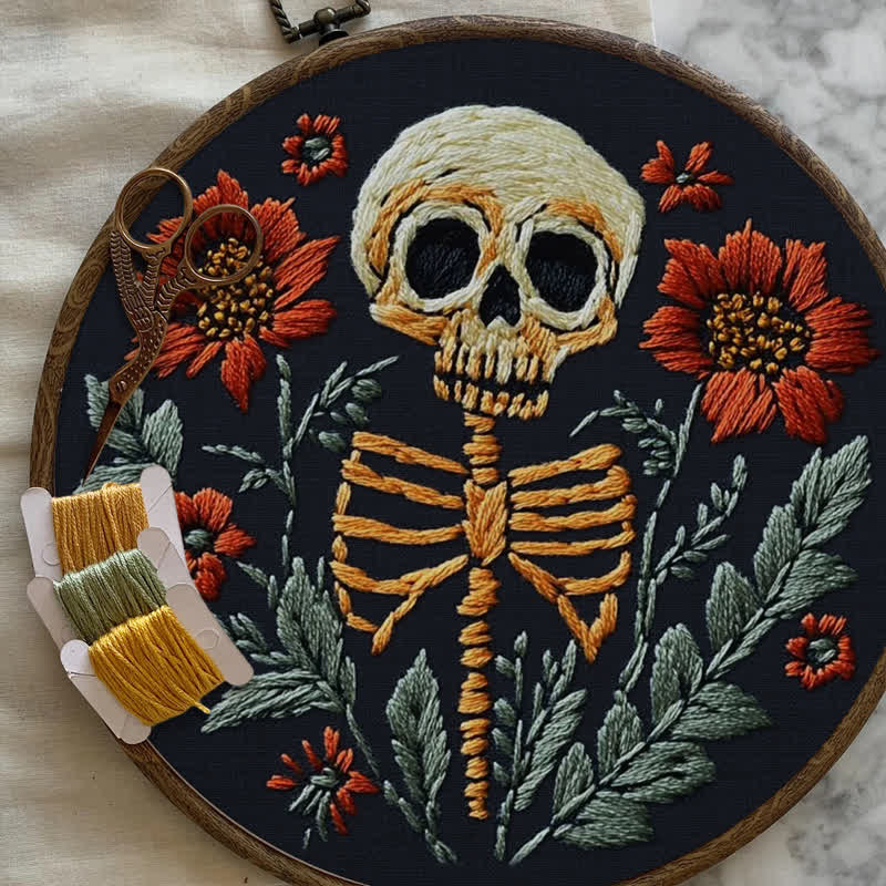 Rubbyoo Embroidery Kit - Skull