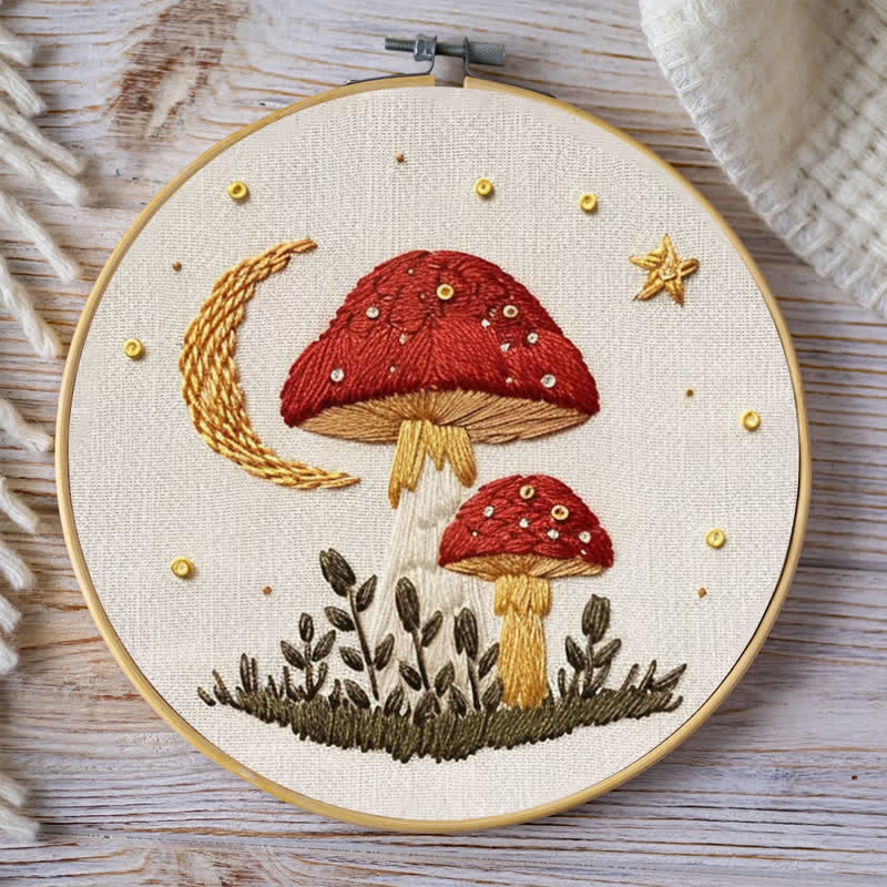 Rubbyoo Embroidery Kit - Woodland Mushroom
