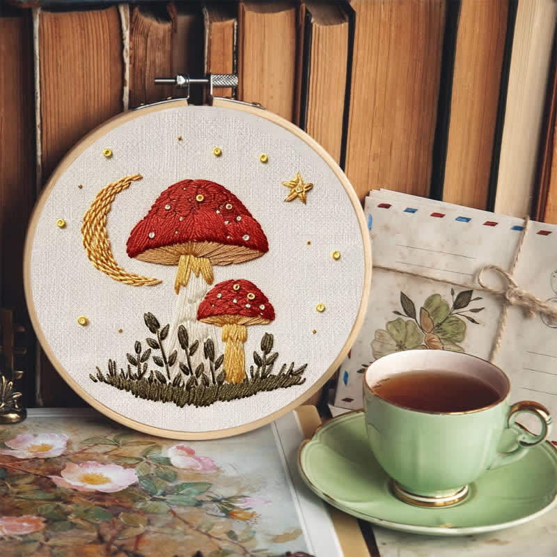 Rubbyoo Embroidery Kit - Woodland Mushroom