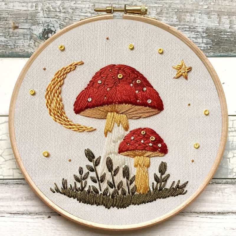 Rubbyoo Embroidery Kit - Woodland Mushroom