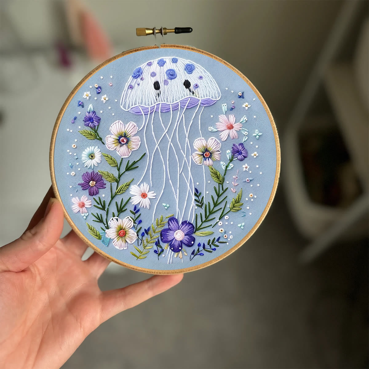 Rubbyoo Embroidery Kit -Blue Jellyfish