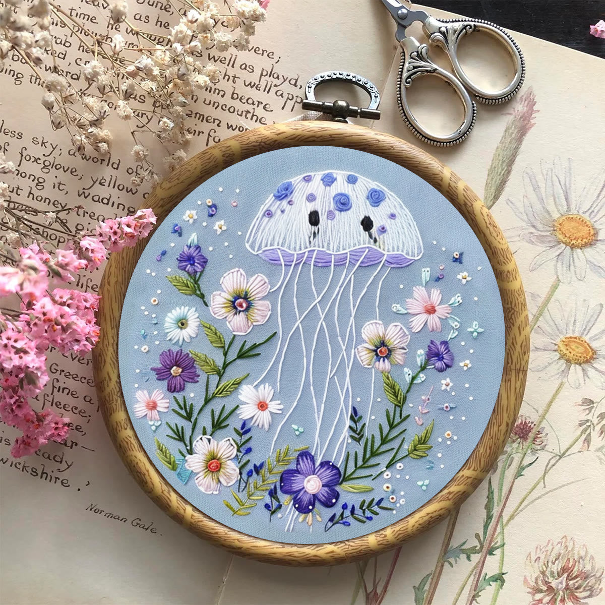 Rubbyoo Embroidery Kit -Blue Jellyfish