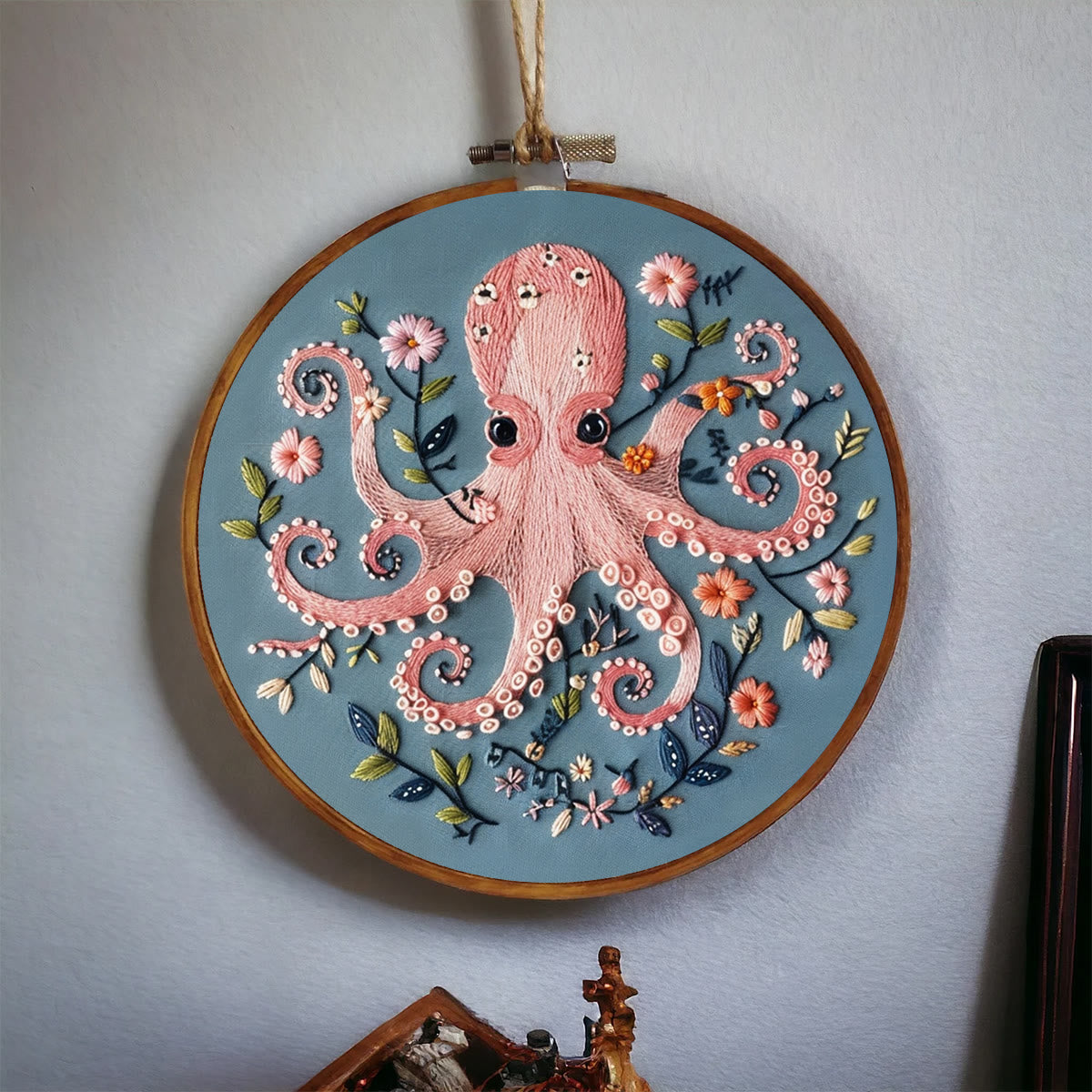 Rubbyoo Embroidery Kit -Pink Octopus