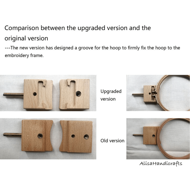 Round Embroidery Frame Holder - Quality Wooden 360 Degree Adjustable Rotatable Seat Stand