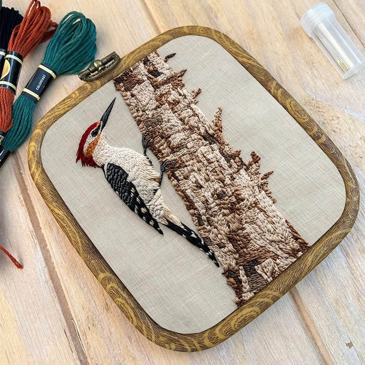Rubbyoo Embroidery Kit- Woodpecker