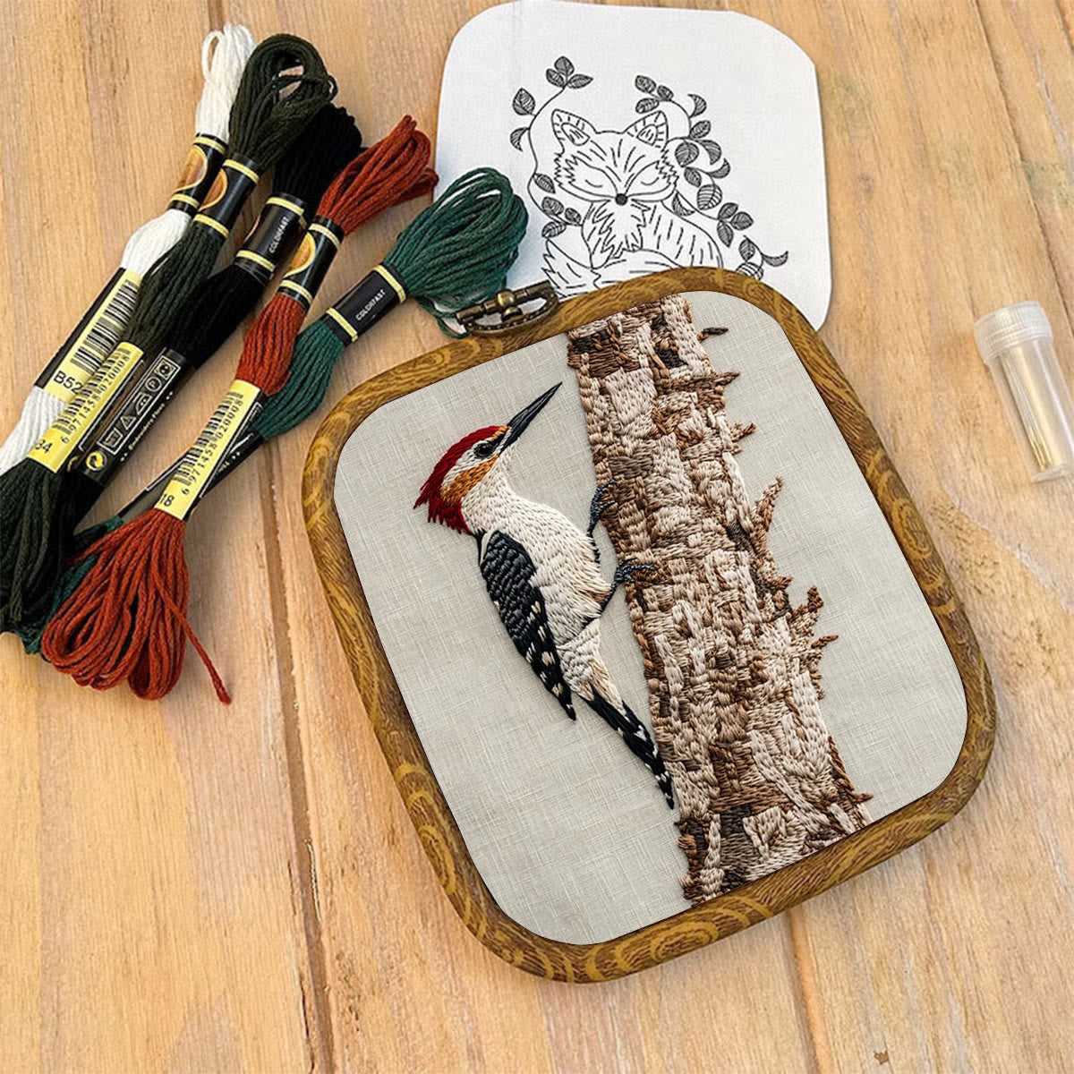 Rubbyoo Embroidery Kit- Woodpecker