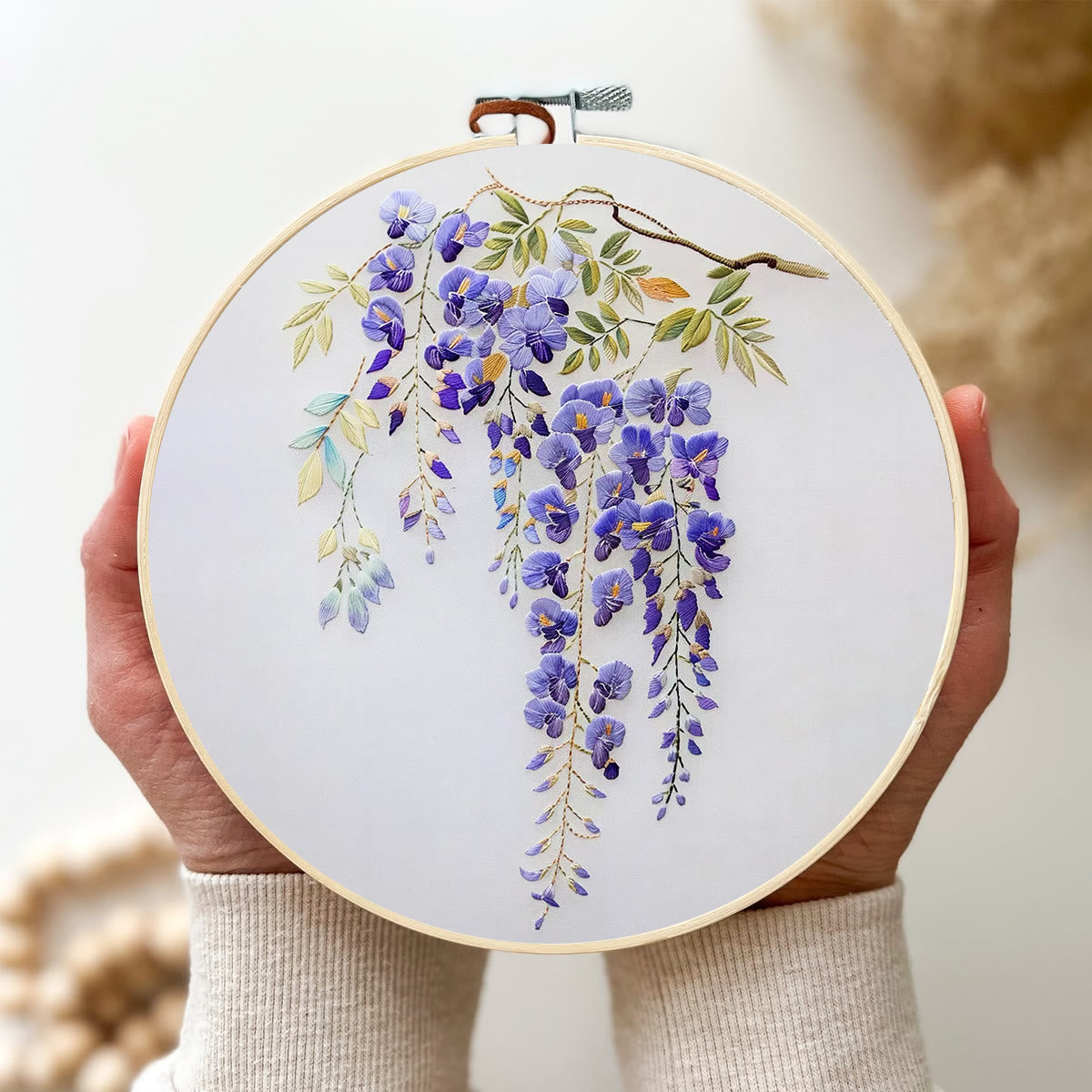 Rubbyoo Embroidery Kit- Wisteria Flower