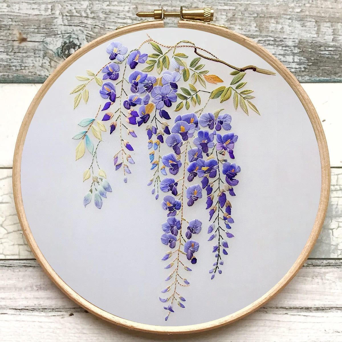 Rubbyoo Embroidery Kit- Wisteria Flower