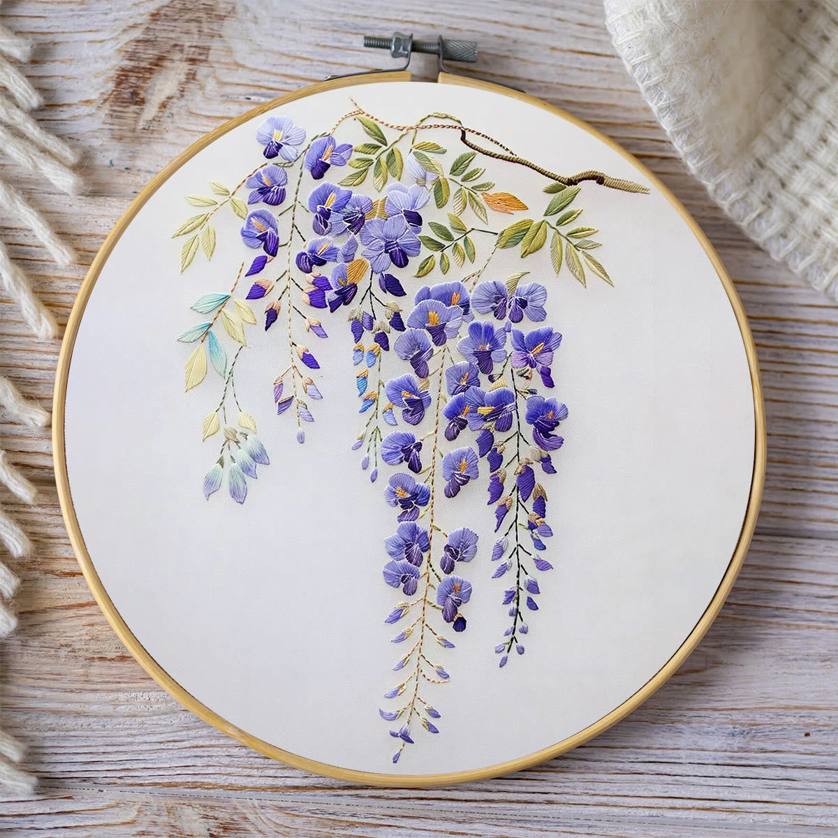 Rubbyoo Embroidery Kit- Wisteria Flower