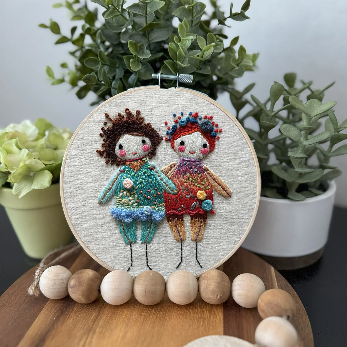 Rubbyoo Embroidery Kit- Two Cute Doll Girls
