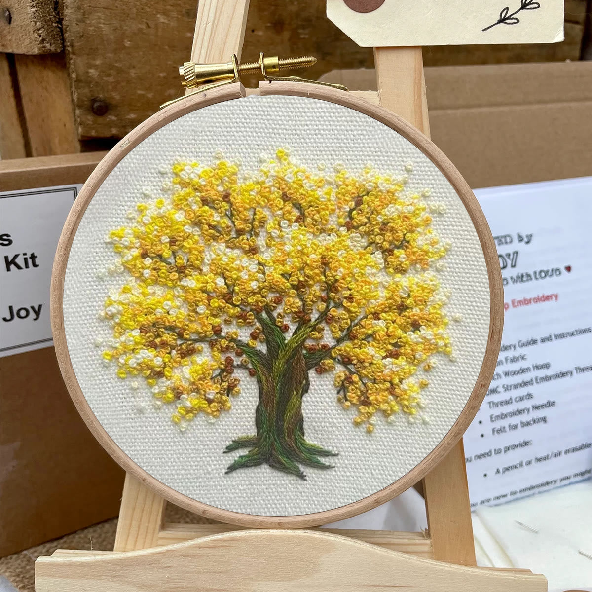 Rubbyoo Embroidery Kit- Yellow Blooming Tree