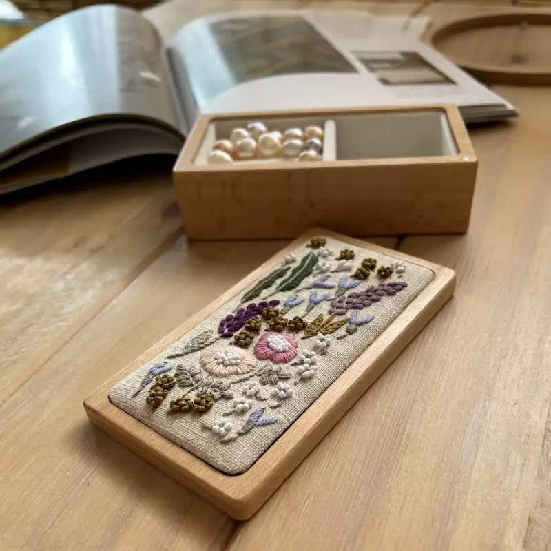 Wooden Jewelry Box - Flower Embroidery Kit For Beginners| DIY Needle Art Kit