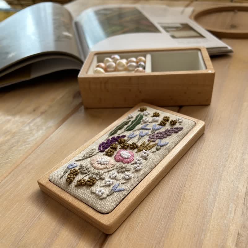 Wooden Jewelry Box - Flower Embroidery Kit For Beginners| DIY Needle Art Kit
