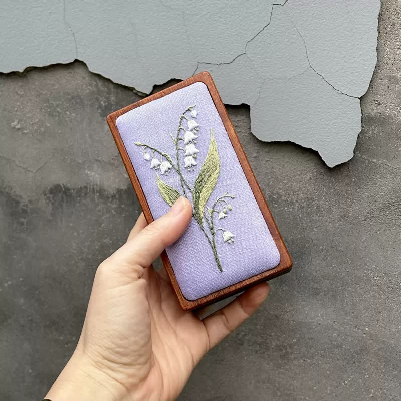Wooden Jewelry Box - Lily of the Valley Embroidery Kit For Beginners| DIY Needle Art Kit