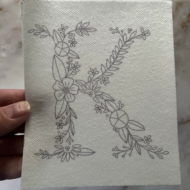 Floral Letter Stick And Stitch Embroidery Patterns