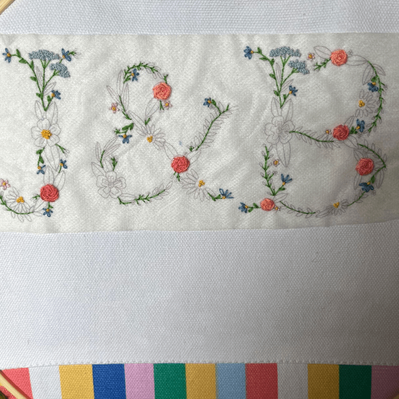 Floral Letter Stick And Stitch Embroidery Patterns