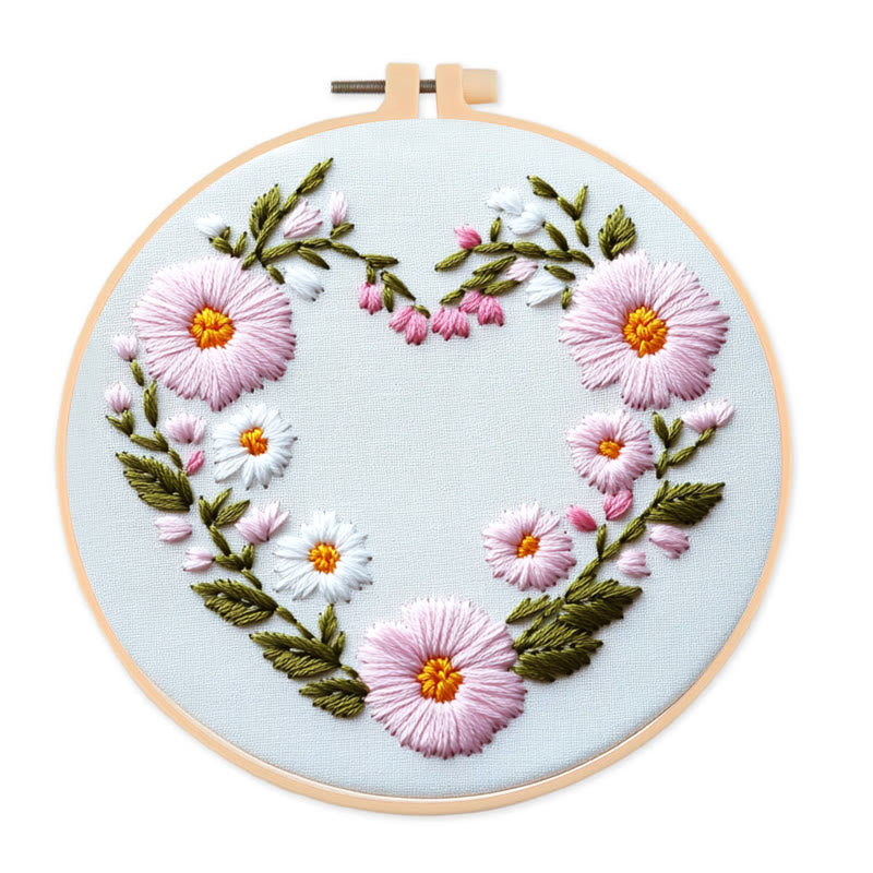 Rubbyoo Embroidery Kit - Floral Embrace | Easy Embroidery Kit for Beginners