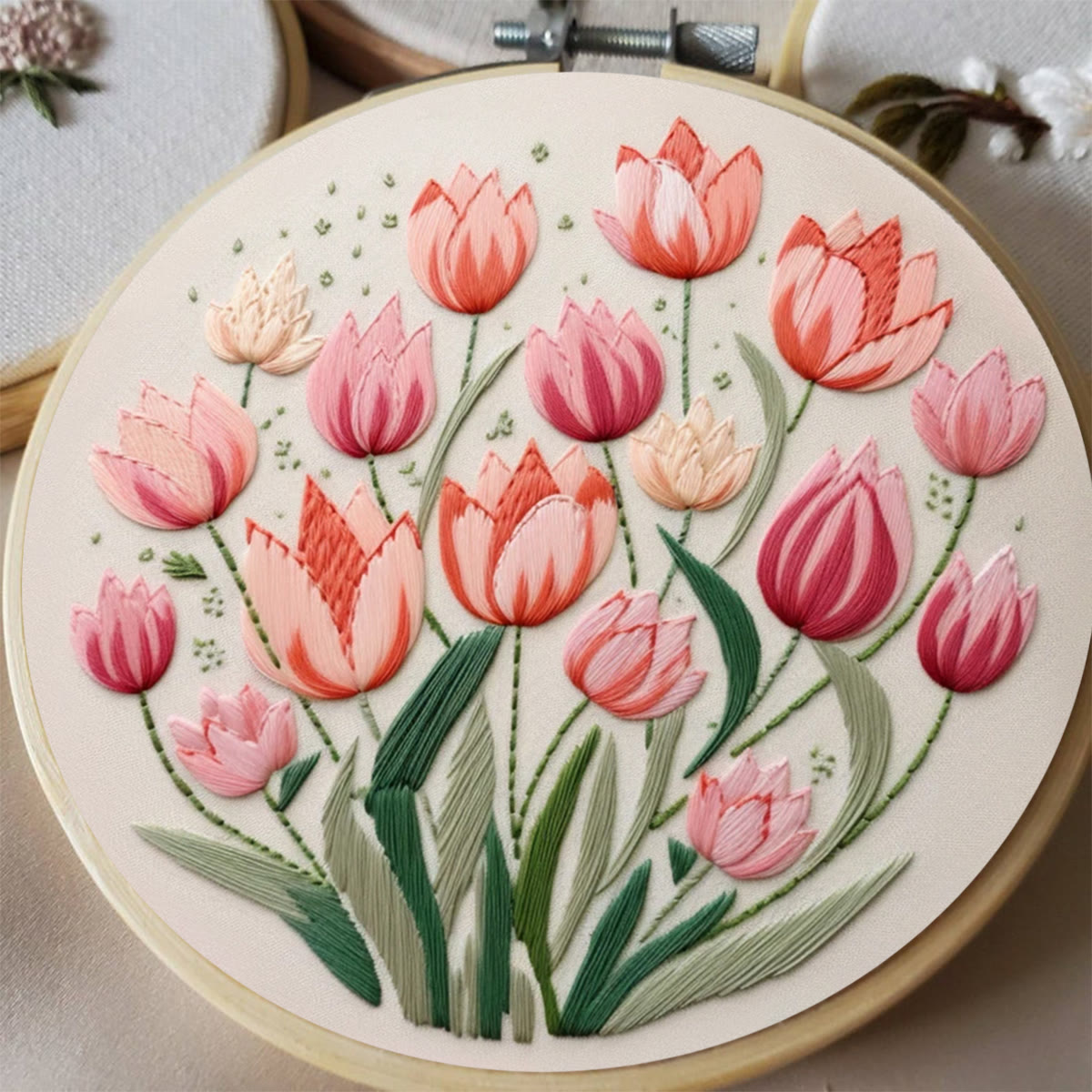 Rubbyoo Embroidery Kit - Tulips Garden Art | Diy Stitch Crafts