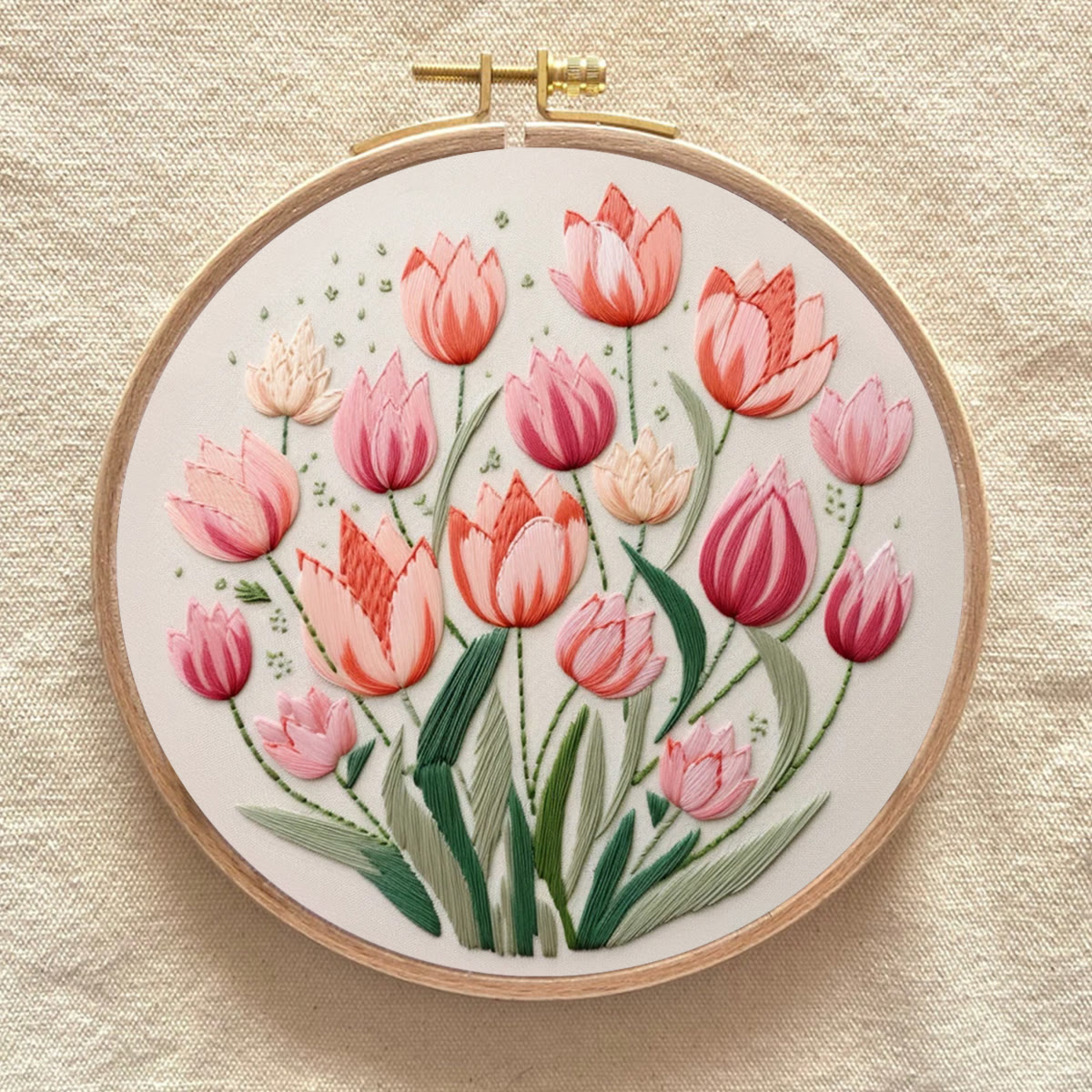 Rubbyoo Embroidery Kit - Tulips Garden Art | Diy Stitch Crafts