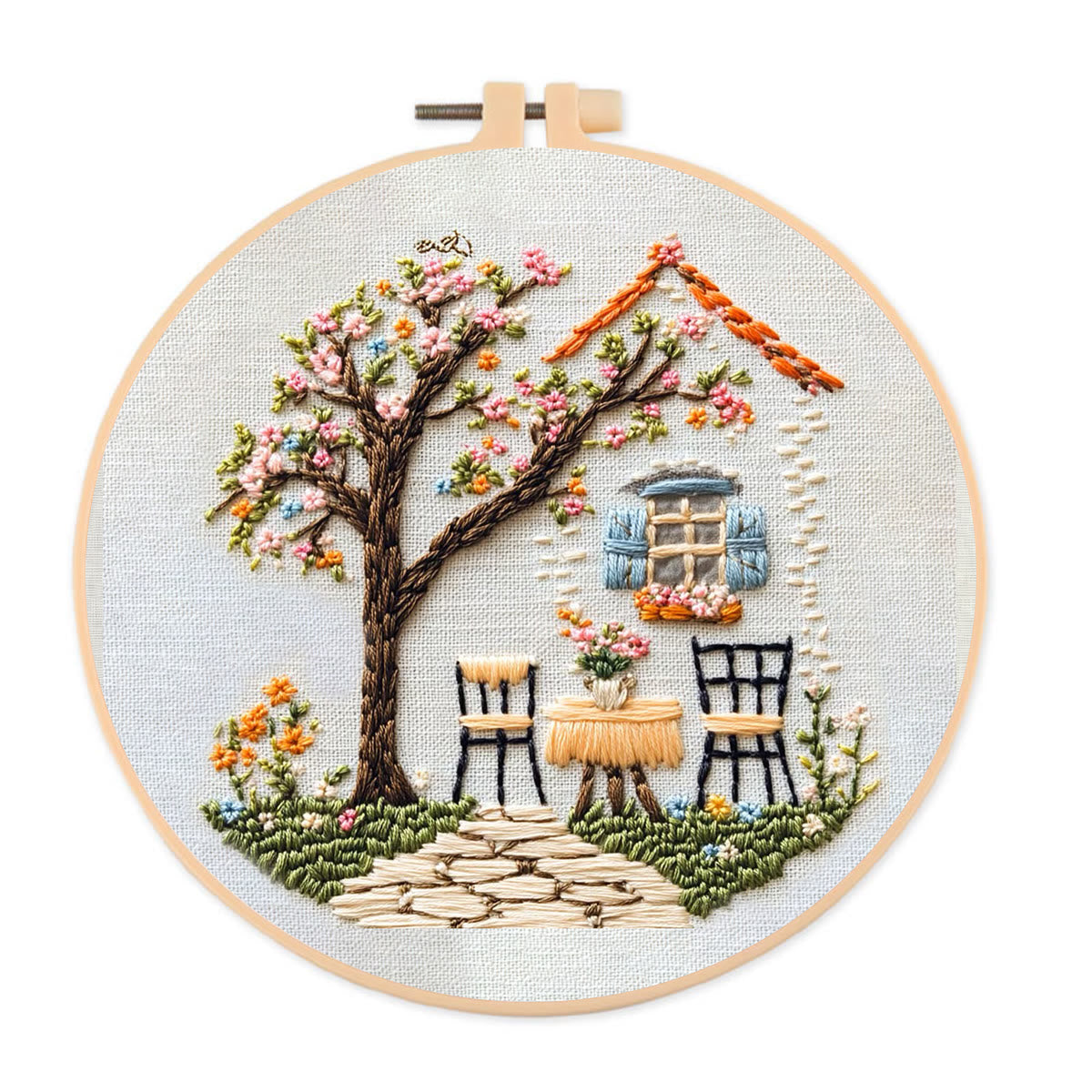 Rubbyoo Embroidery Kit - Warm Scenery Of A Cottage | Handmake Craft Kits