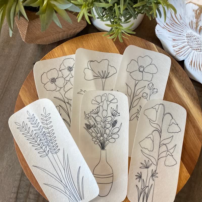 Tall Skinny Flowers Stick And Stitch Embroidery Patterns | Embroidery For Clothes