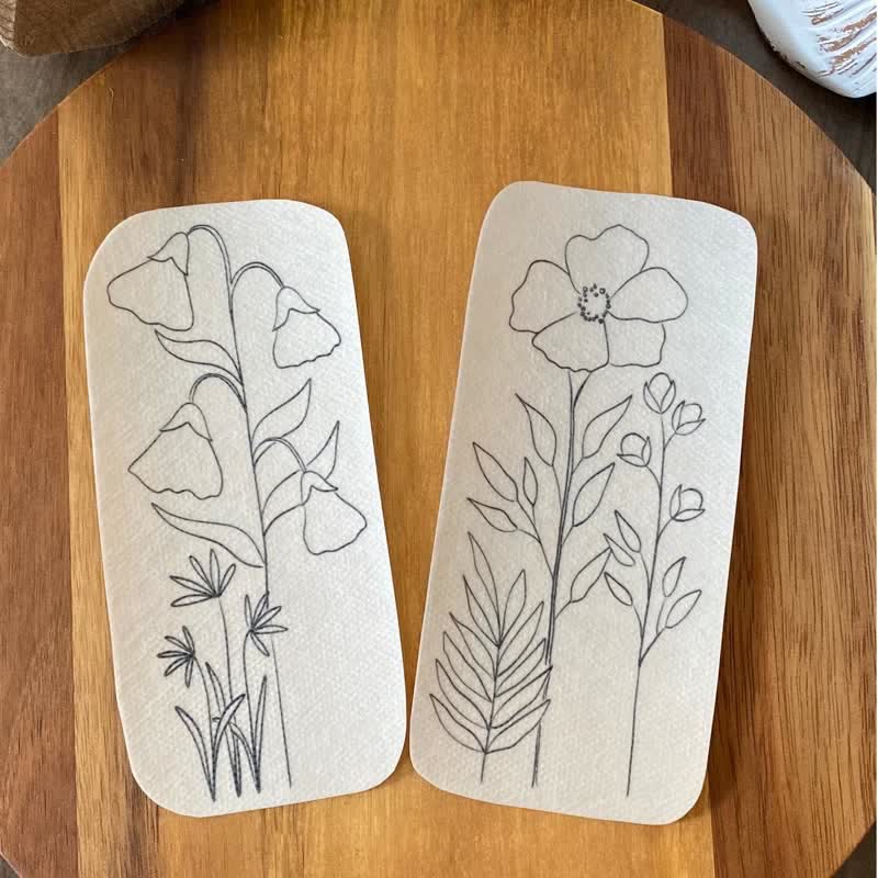 Tall Skinny Flowers Stick And Stitch Embroidery Patterns | Embroidery For Clothes