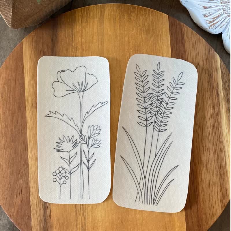 Tall Skinny Flowers Stick And Stitch Embroidery Patterns | Embroidery For Clothes