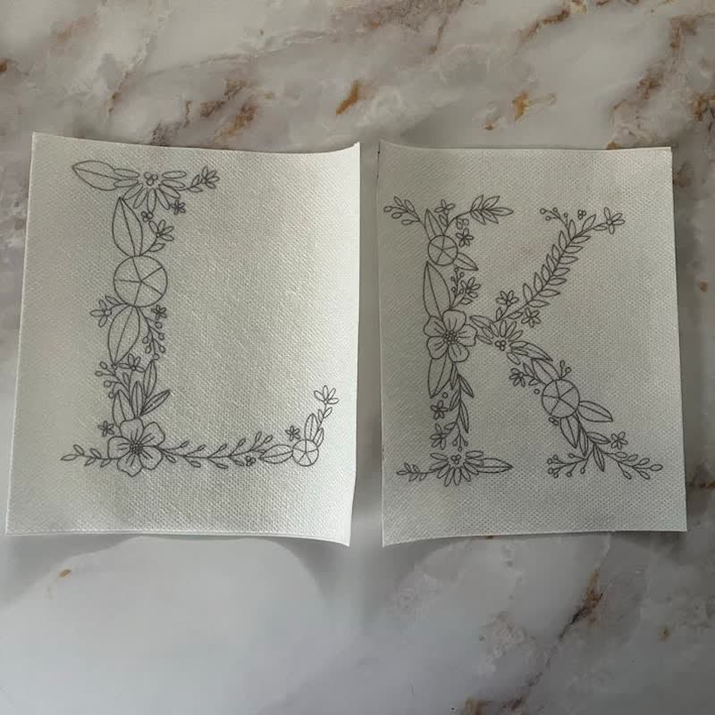 Floral Letter Stick And Stitch Embroidery Patterns