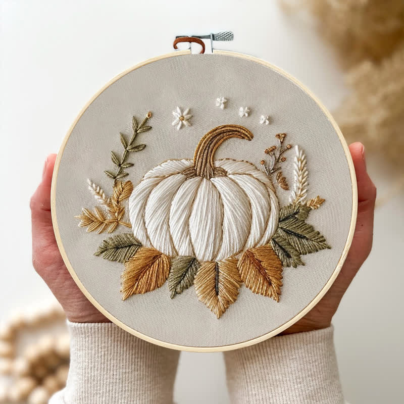 Rubbyoo Embroidery Kit - White Pumpkin