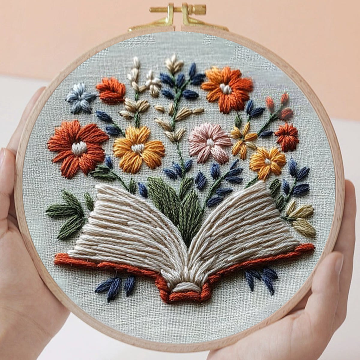 Rubbyoo Embroidery Kit - Blooming Pages | Starter Kit Wall Decor
