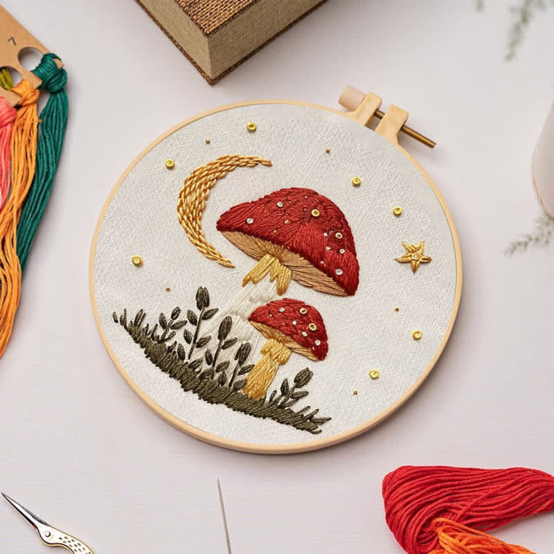 Rubbyoo Embroidery Kit - Woodland Mushroom