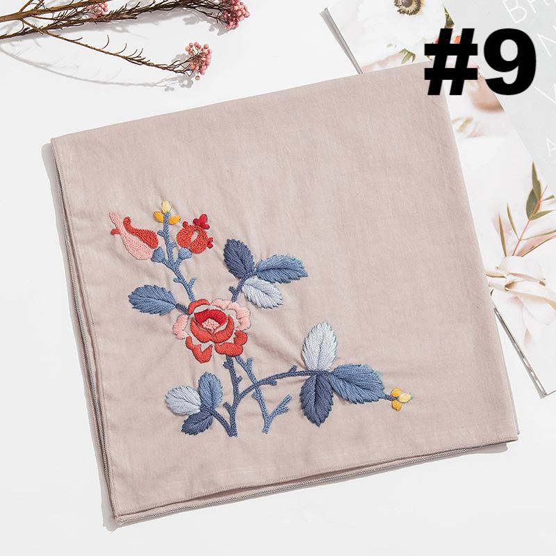Embroidery Handkerchief Kit | Diy Floral Needlework |  Handicraft For Mother