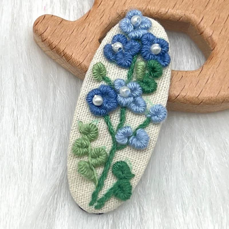 Embroidered hair clip DIY handmade material bag hair accessory headpiece