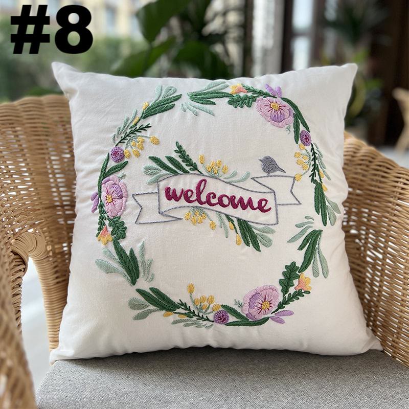 Embroidered Pillow Case Kits  | Wedding Living Room Gift | Diy Sewing Cushion Cover