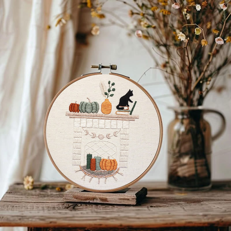 Rubbyoo Embroidery Kit - Autumn Hearth | Holiday Needle Craft Gifts