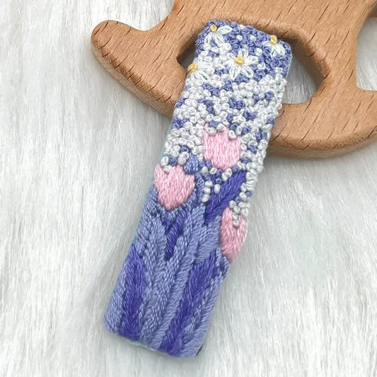 Embroidered hair clip DIY handmade material bag hair accessory headpiece